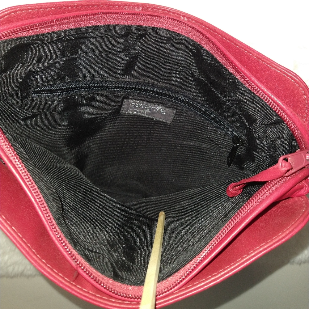 Samantha Scott Red Small Leather Crossbody Shoulder Purse Pocketbook - Picture 5 of 11